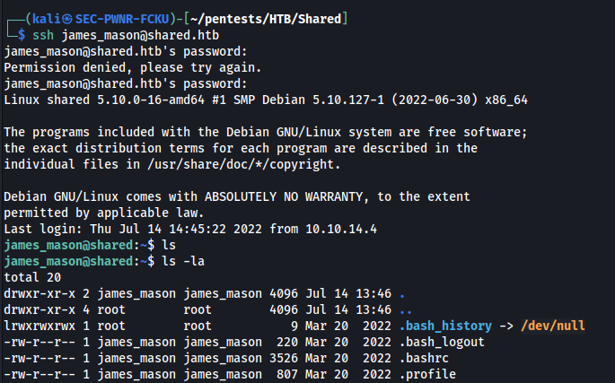 HTB Writeup - Shared